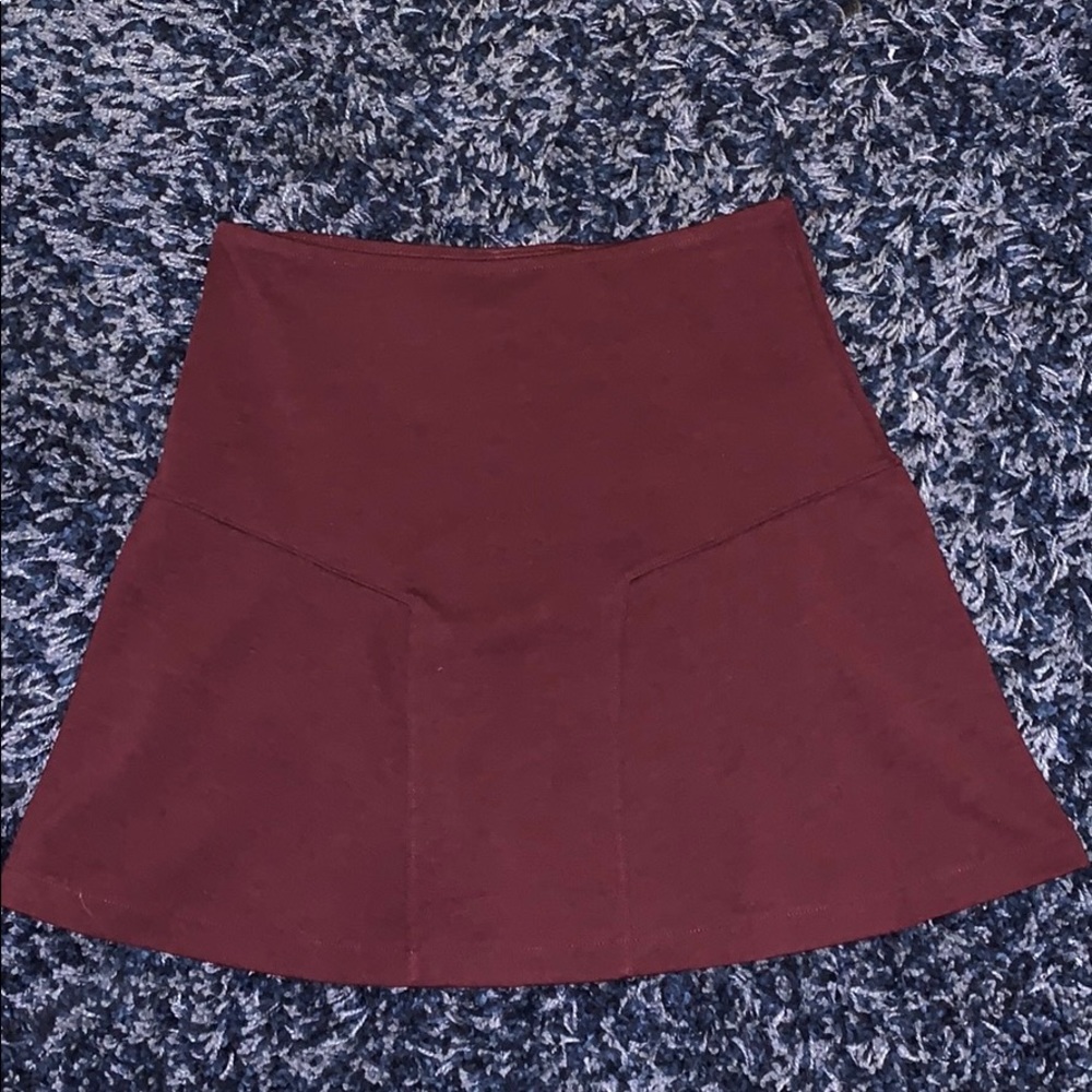 Burgundy A-line skirt size XS